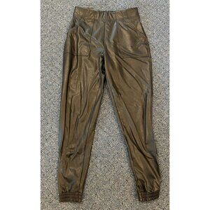 Spanx Leather Like Jogger Pants Black Size Small S